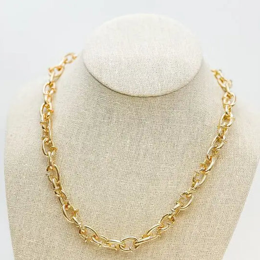 Chunky Gold Nail Link Necklace