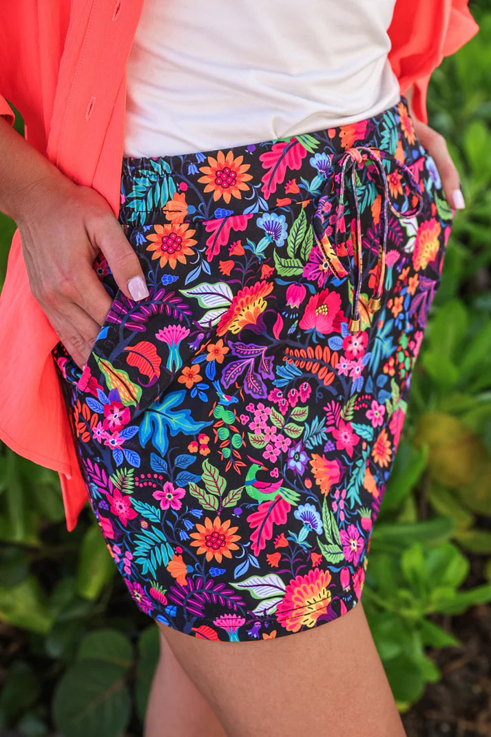Fiesta Time (Black) Skort