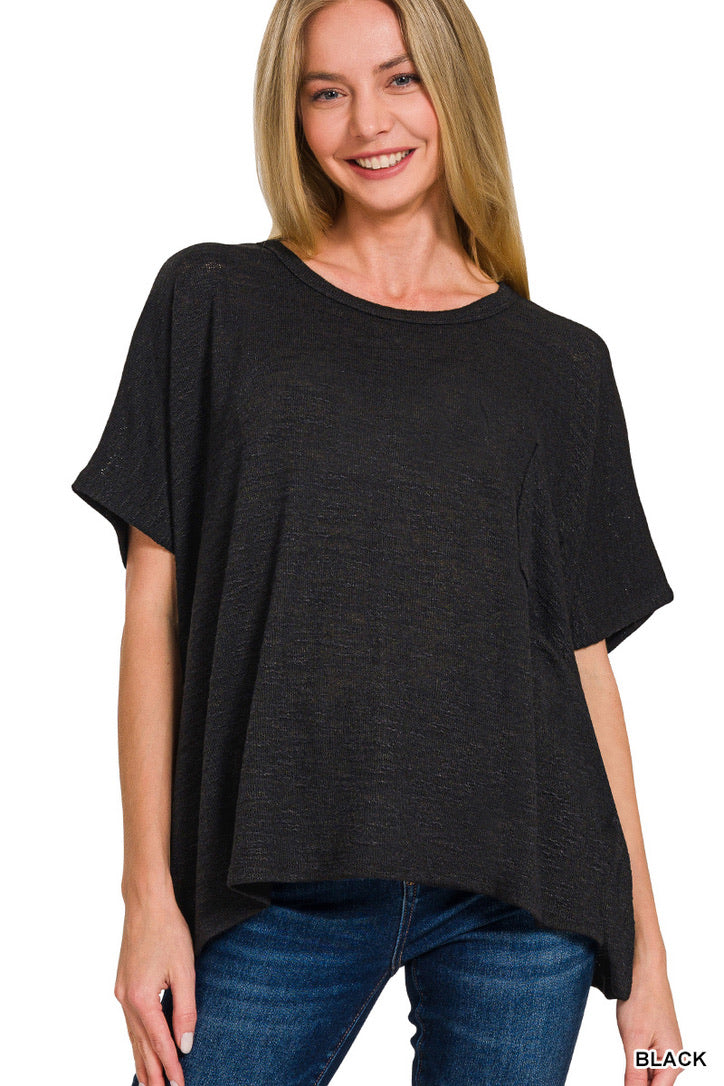 Oversized Slub Tee - Black