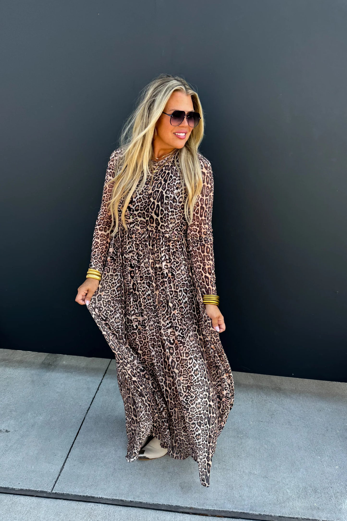 Carmen Sheer Cheetah Dress