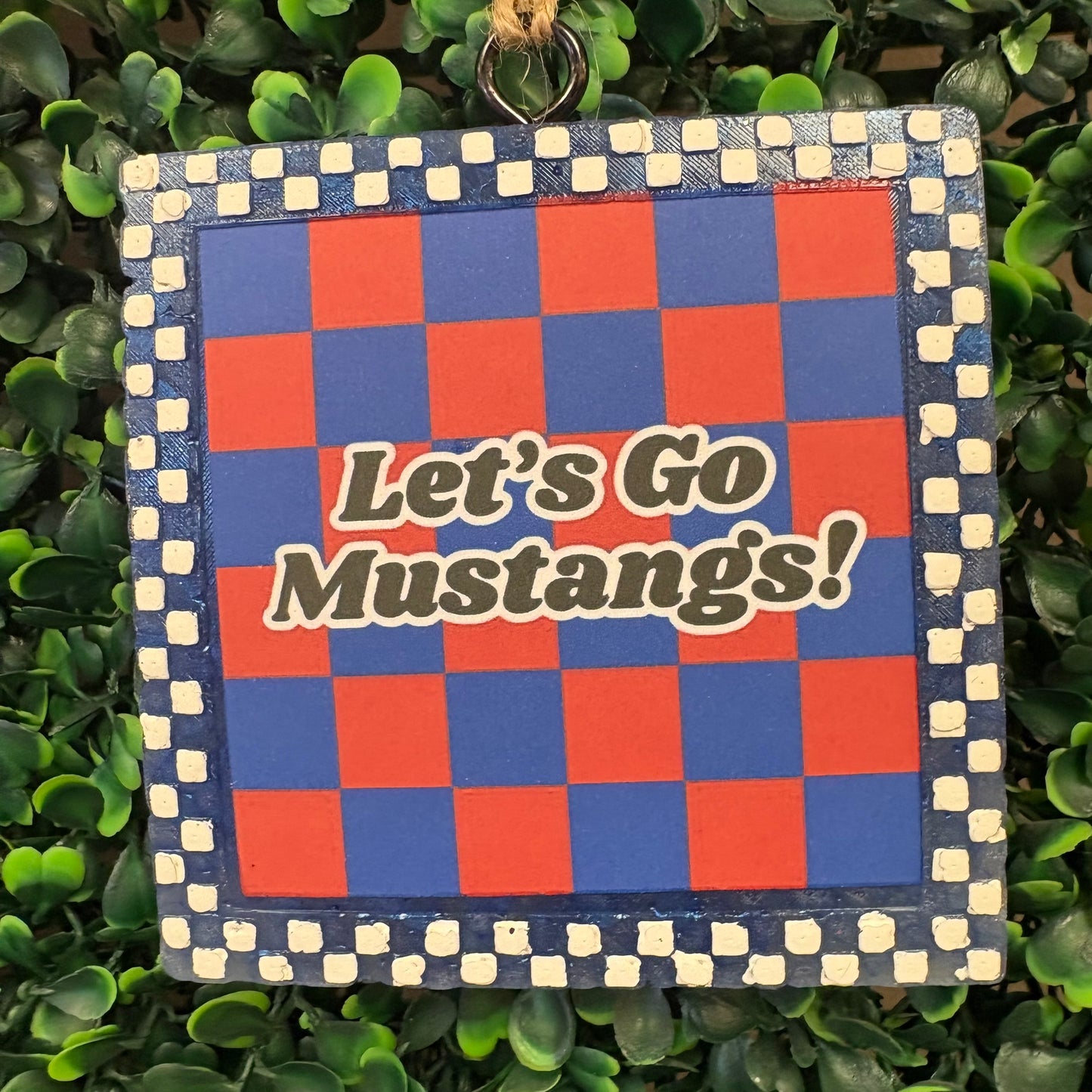 Square Checkered School Spirit Car Freshie