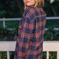 Lola Flannel Tunic Top - Navy