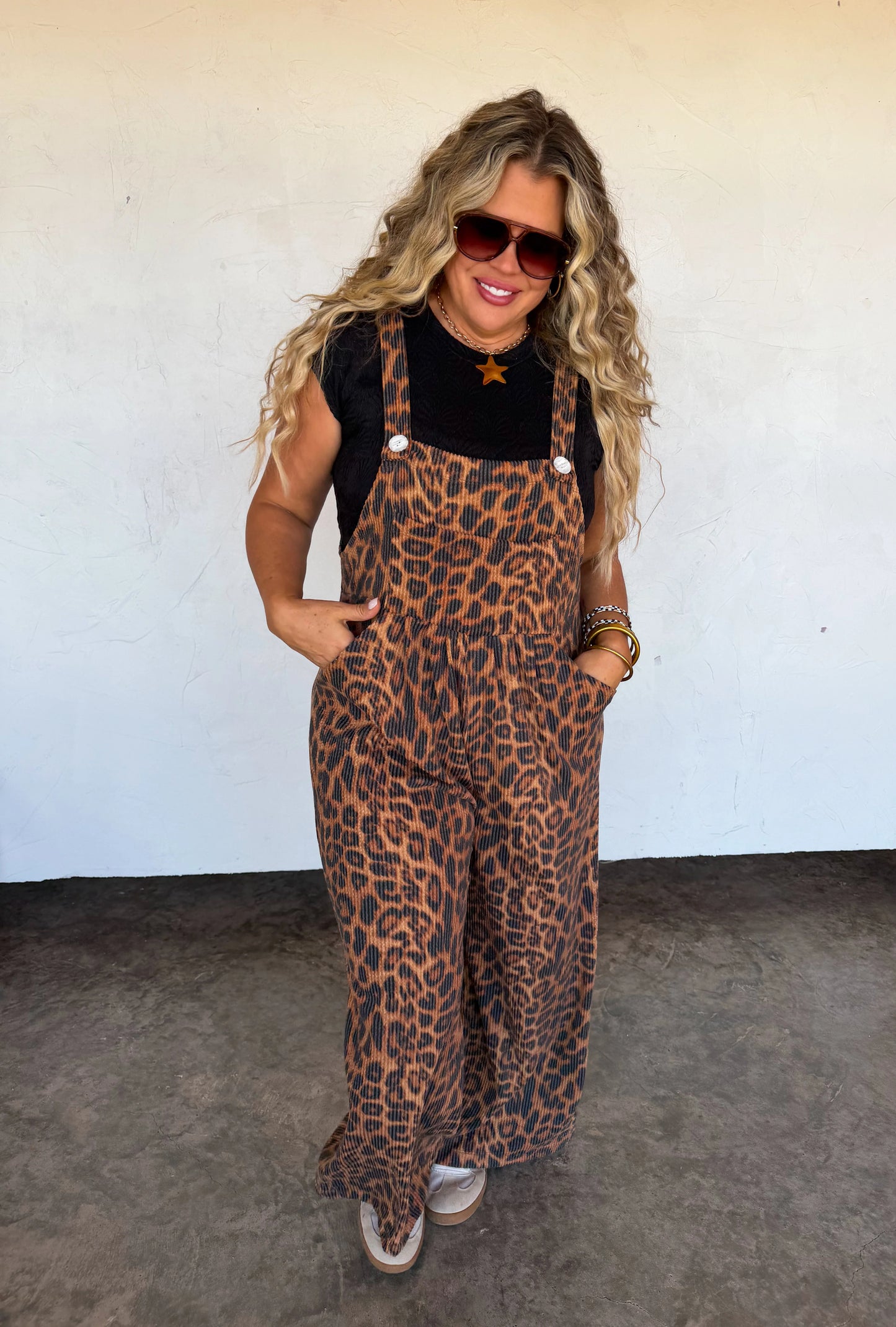 Cheetah Karli Boho Overalls