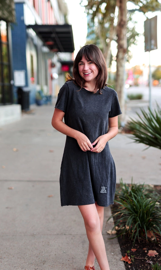 Mineral Wash Dress - Live the Life You'd Relive (Midnight)