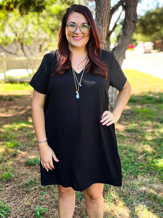 Everyday Shift Dress - Black