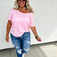 Riley Boyfriend Patch Pocket Tee - Pink