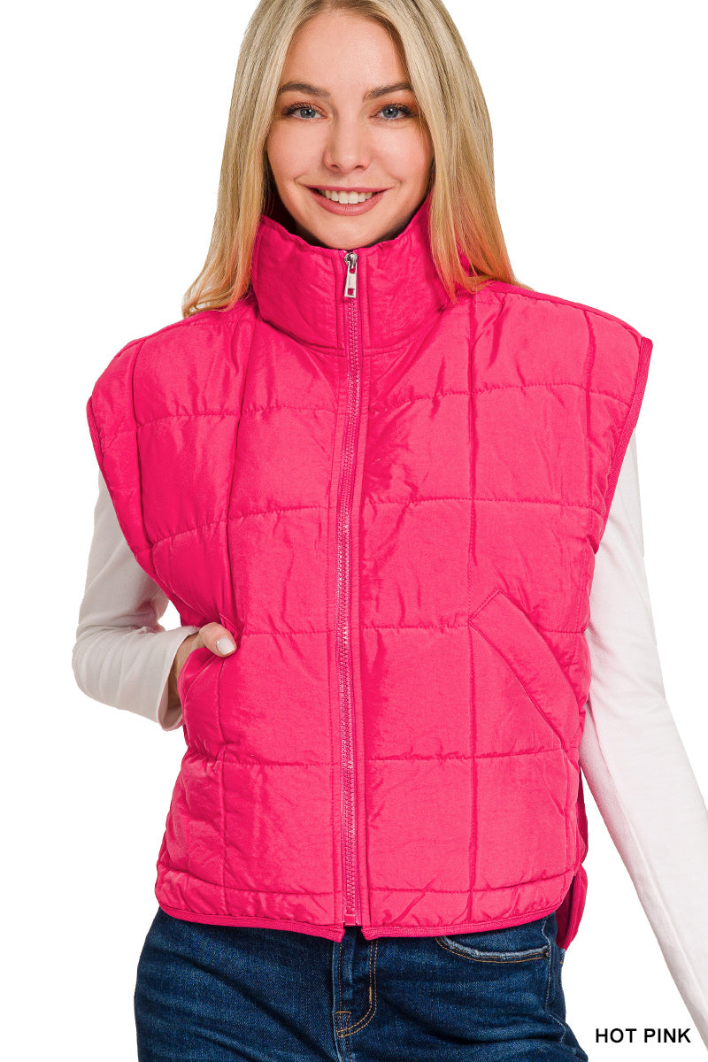 Puffer Vest- Pink