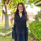 Three Tier A-Line Flowy Dress - Black