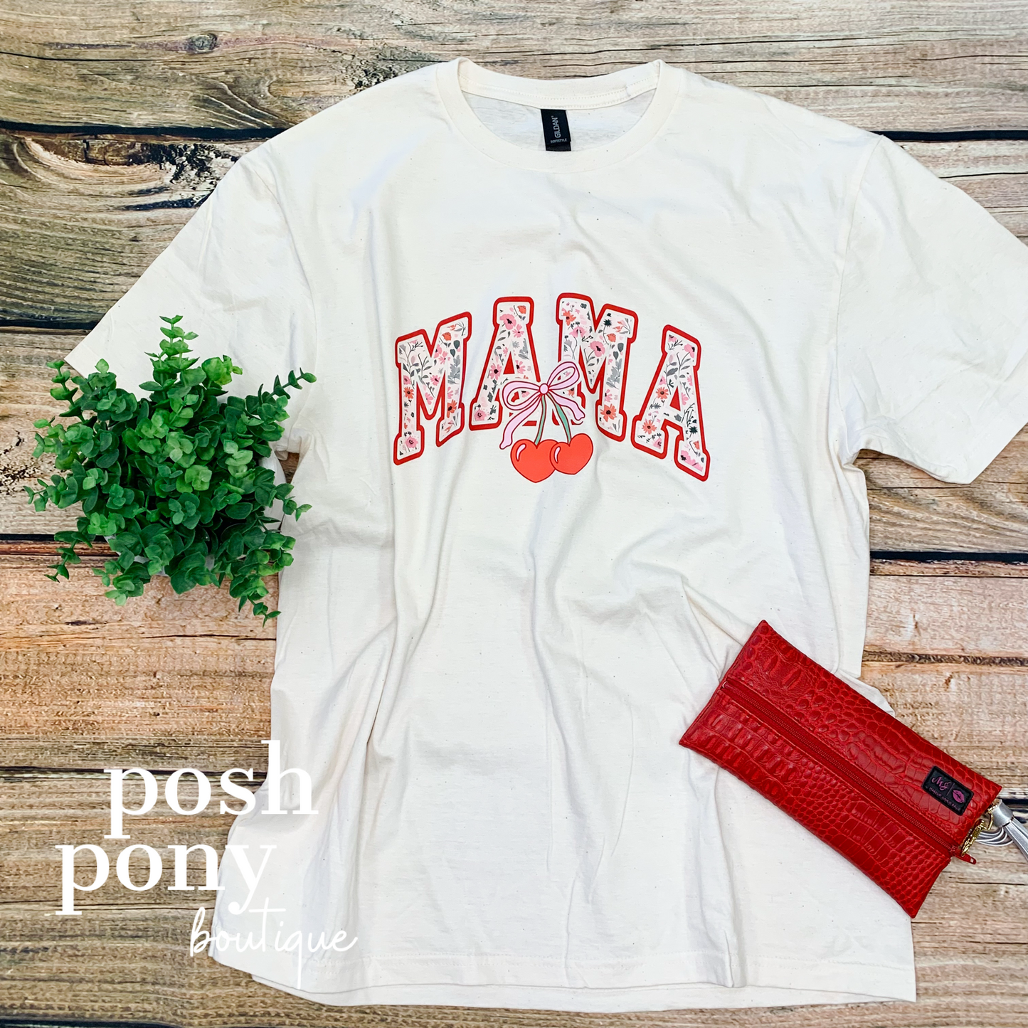 Mama Floral with Heart Cherries tee