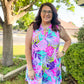 Lizzy Tank Dress - Hot Pink Tropical