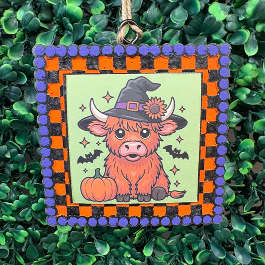 Halloween Highland Cow Car Freshie