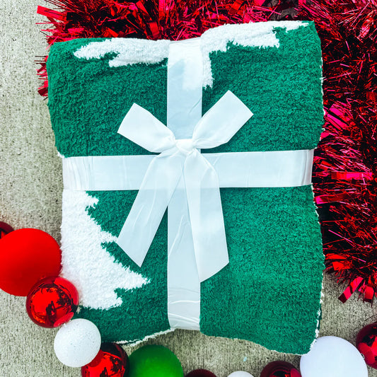 Green & White Tree Blanket