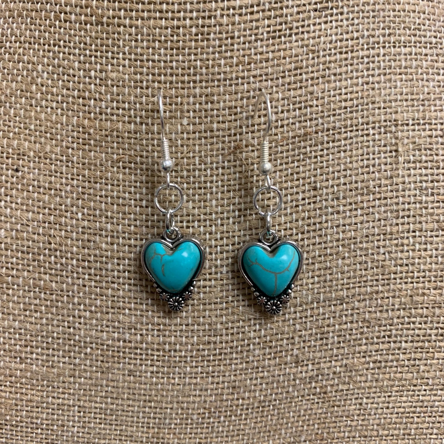 Faux Stone Heart Dangle Earrings