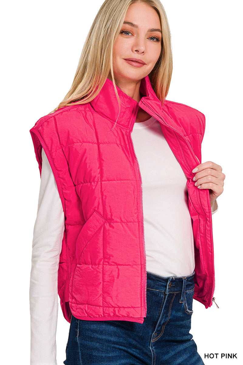 Puffer Vest- Pink