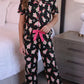 Merry Bow Christmas Treat Ruffle Pajama Set - Youth