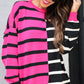 Parker Striped Sweater- Pink/Black