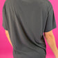 Faux Leather Bow Oversized Tee