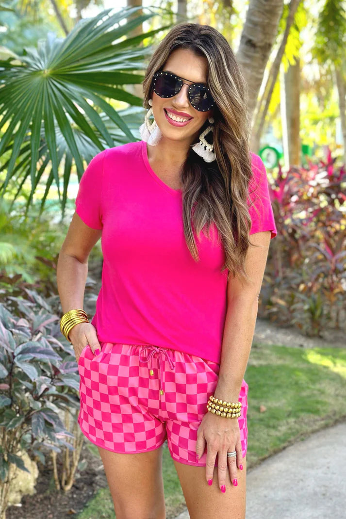 Pink Checked Out Everyday Shorts