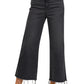 High Rise Washed Black Cropped Jeans