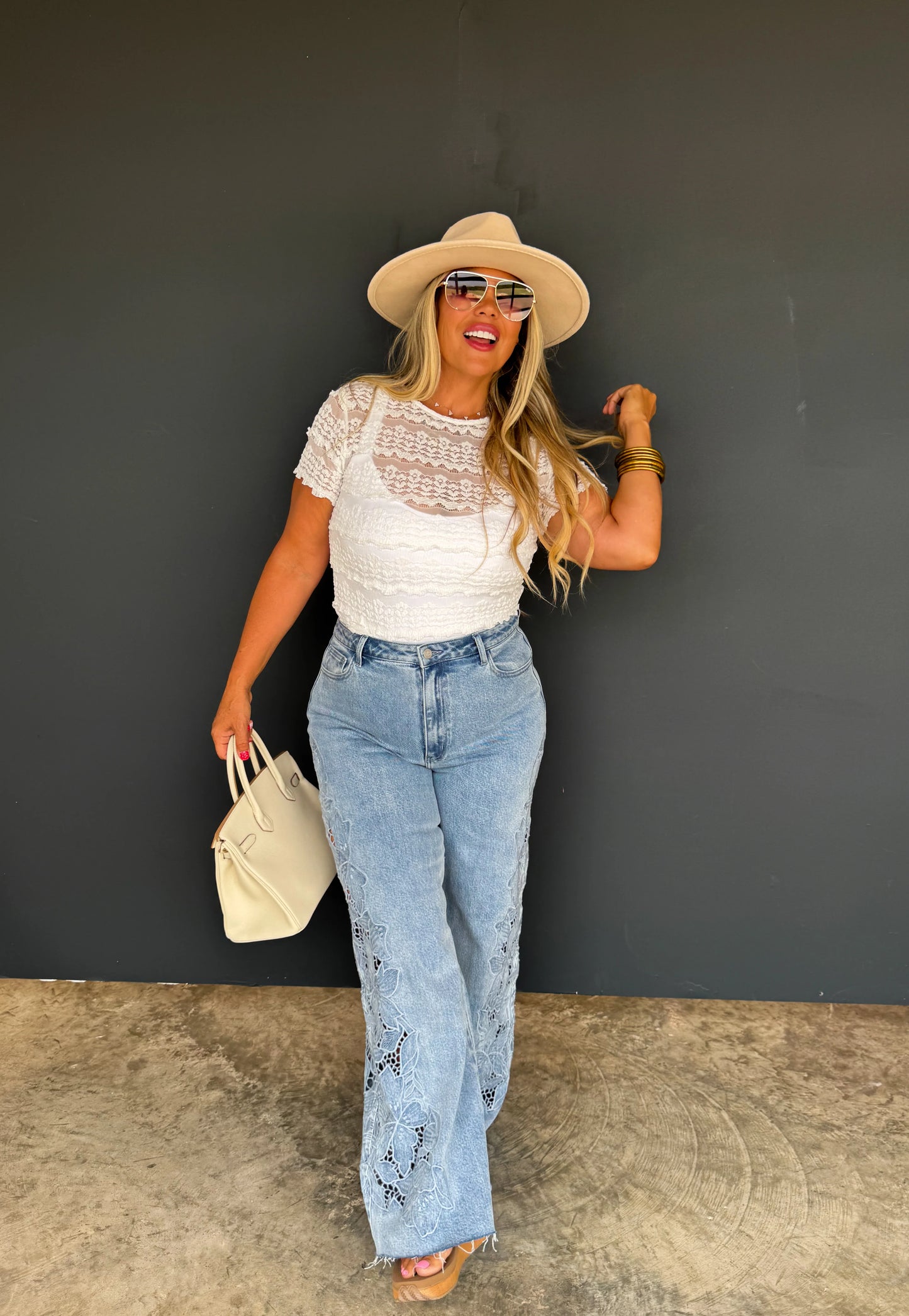 Floral Charm Wide Leg Jean