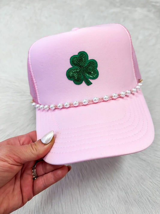 Pink Clover Hat w/ Chain