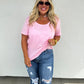 Riley Boyfriend Patch Pocket Tee - Pink