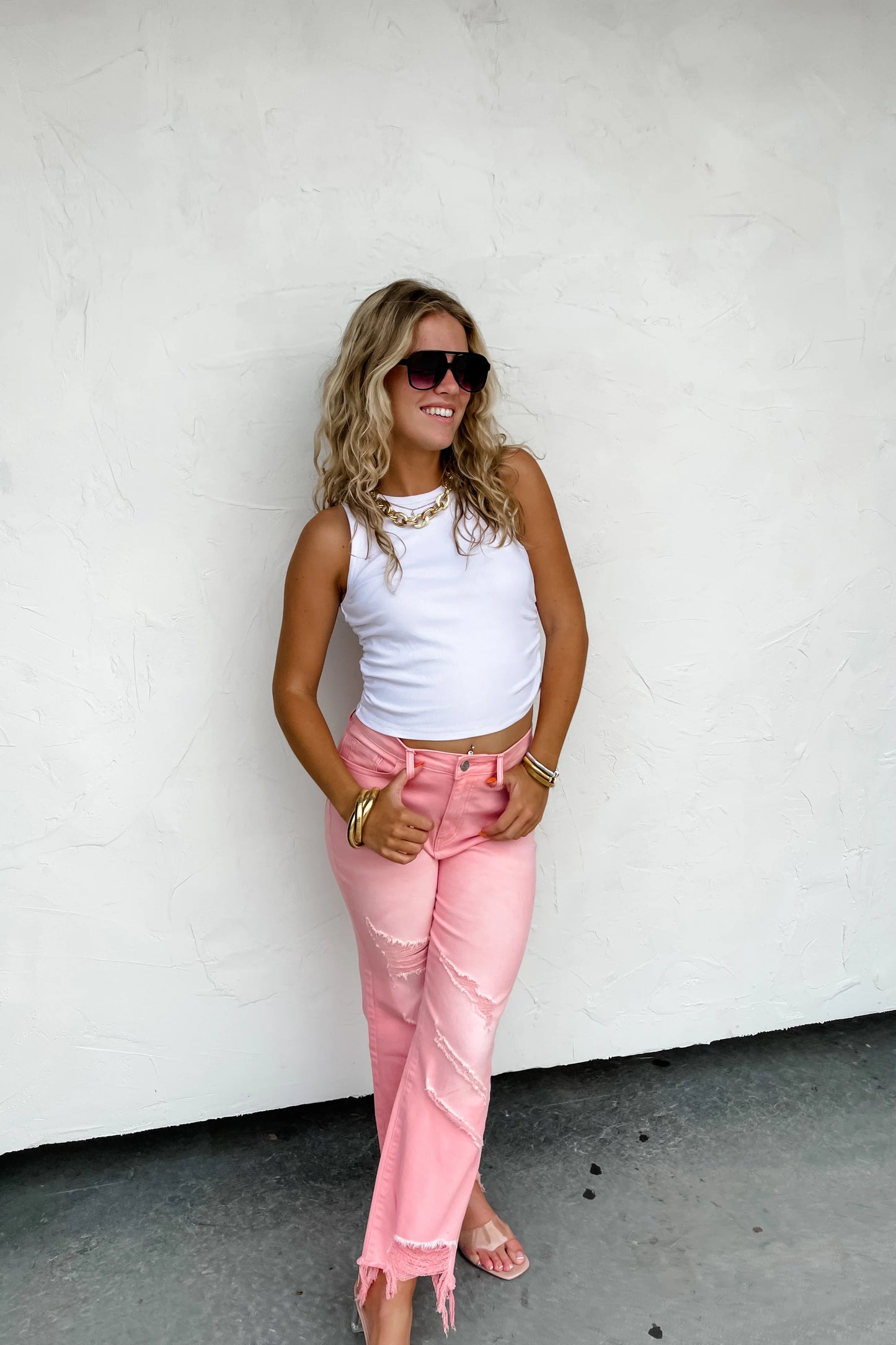 Pink Urban Distressed Jeans