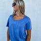 Riley Boyfriend Patch Pocket Tee - Blue