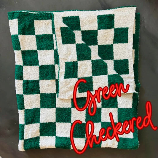 Green & White Checkered Blanket
