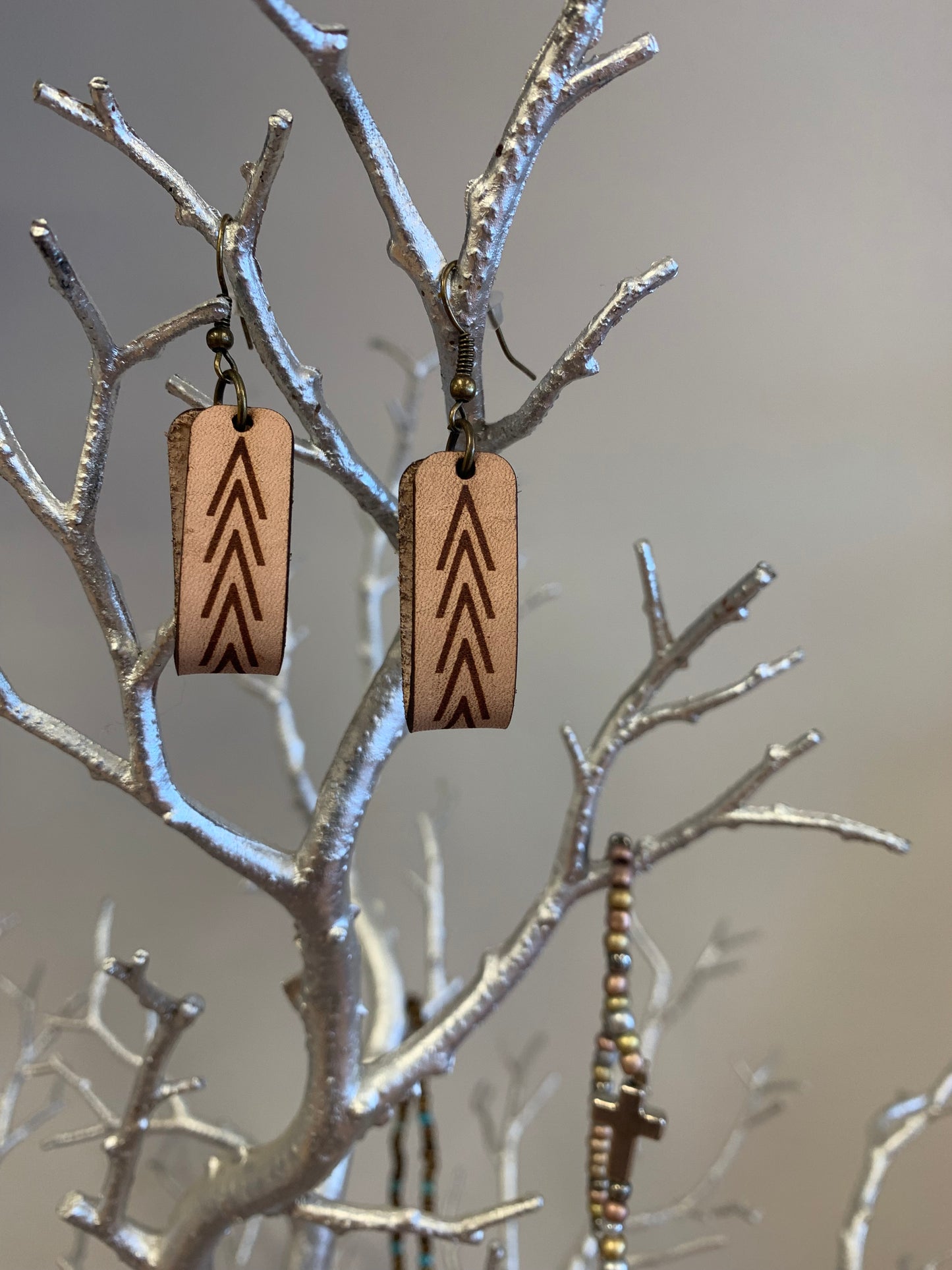 Leather Loop Arrow Earrings