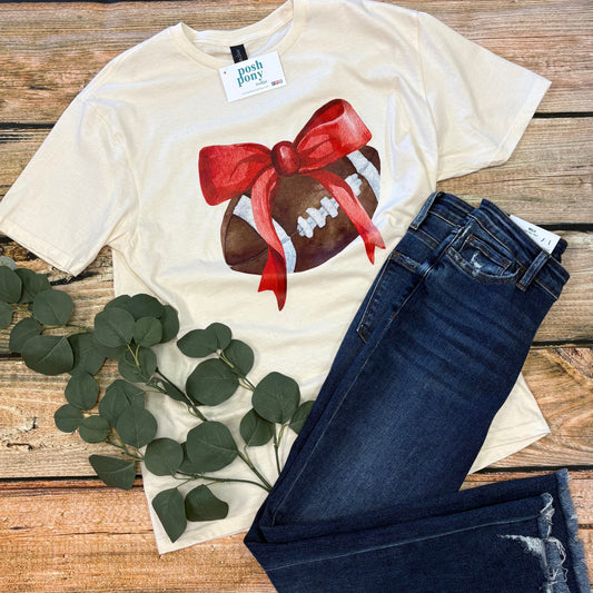 Football Bow Tee