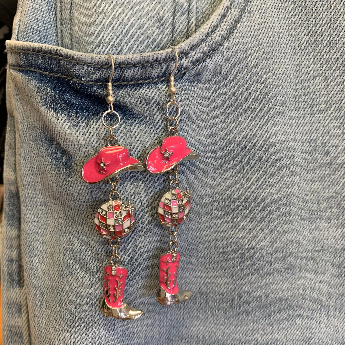 Cowgirl Two Steppin' Disco Dangle Earrings