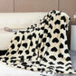 Cozy Heart Blanket - Cream/Black