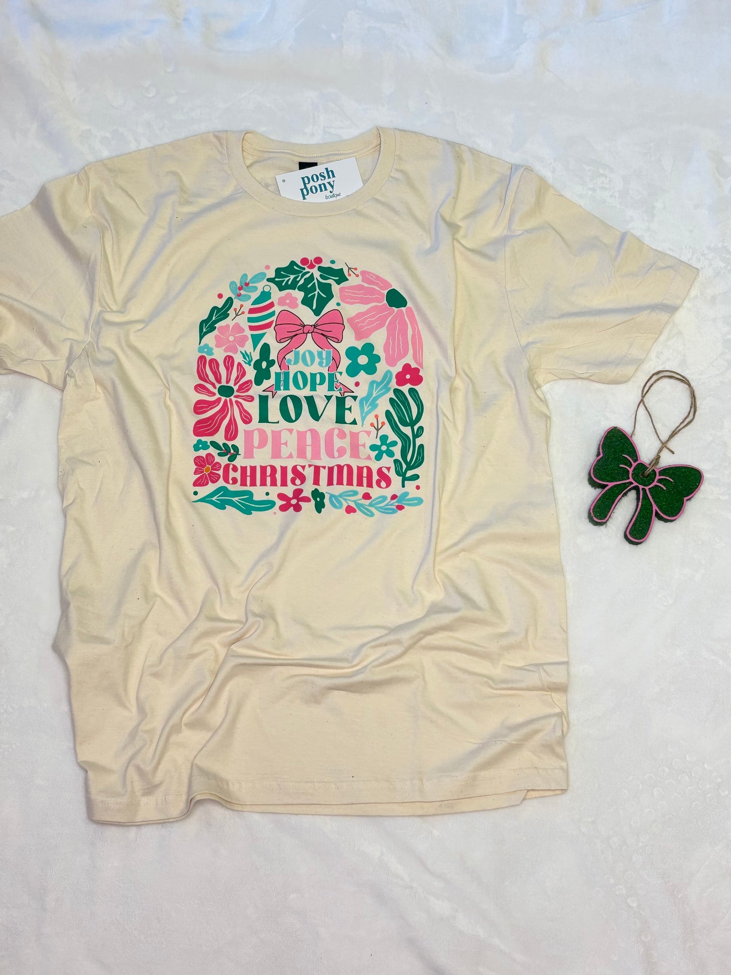 Joy Hope Love and Peace Christmas T-shirt