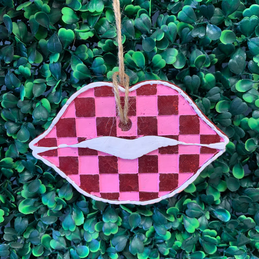 Checkered Lips Car Freshie