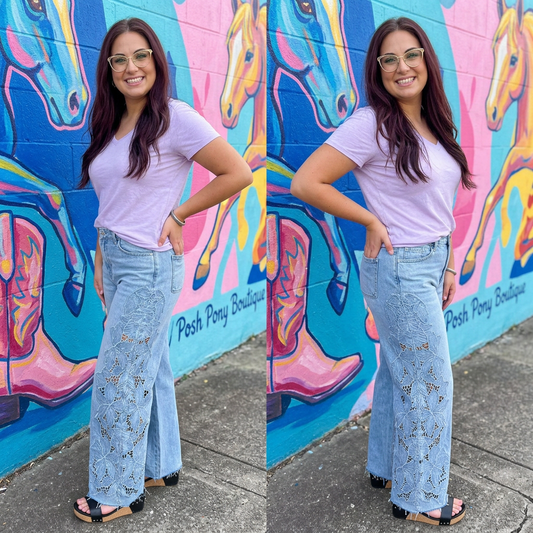 Floral Charm Wide Leg Jean