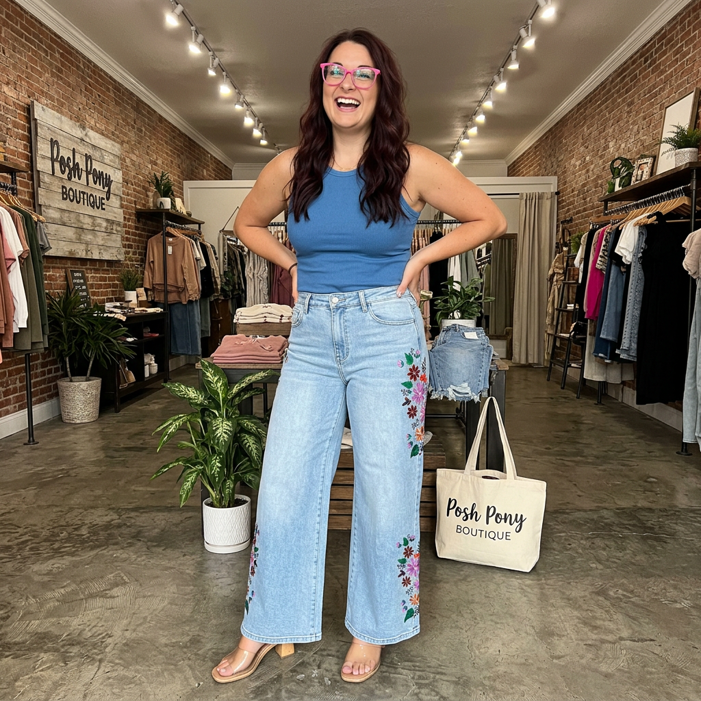 Evie Floral Embroidered Jeans