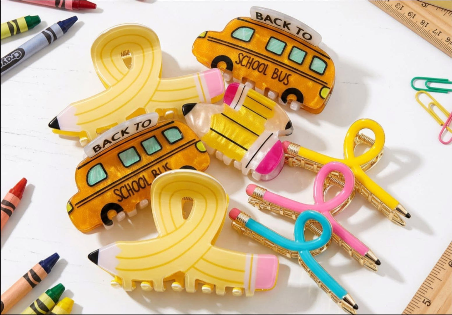 School Themed Hair Clips