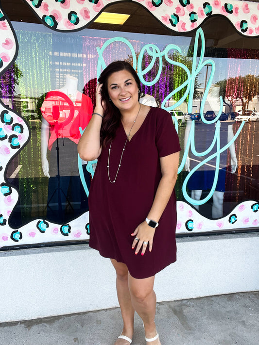 Everyday Shift Dress - Port