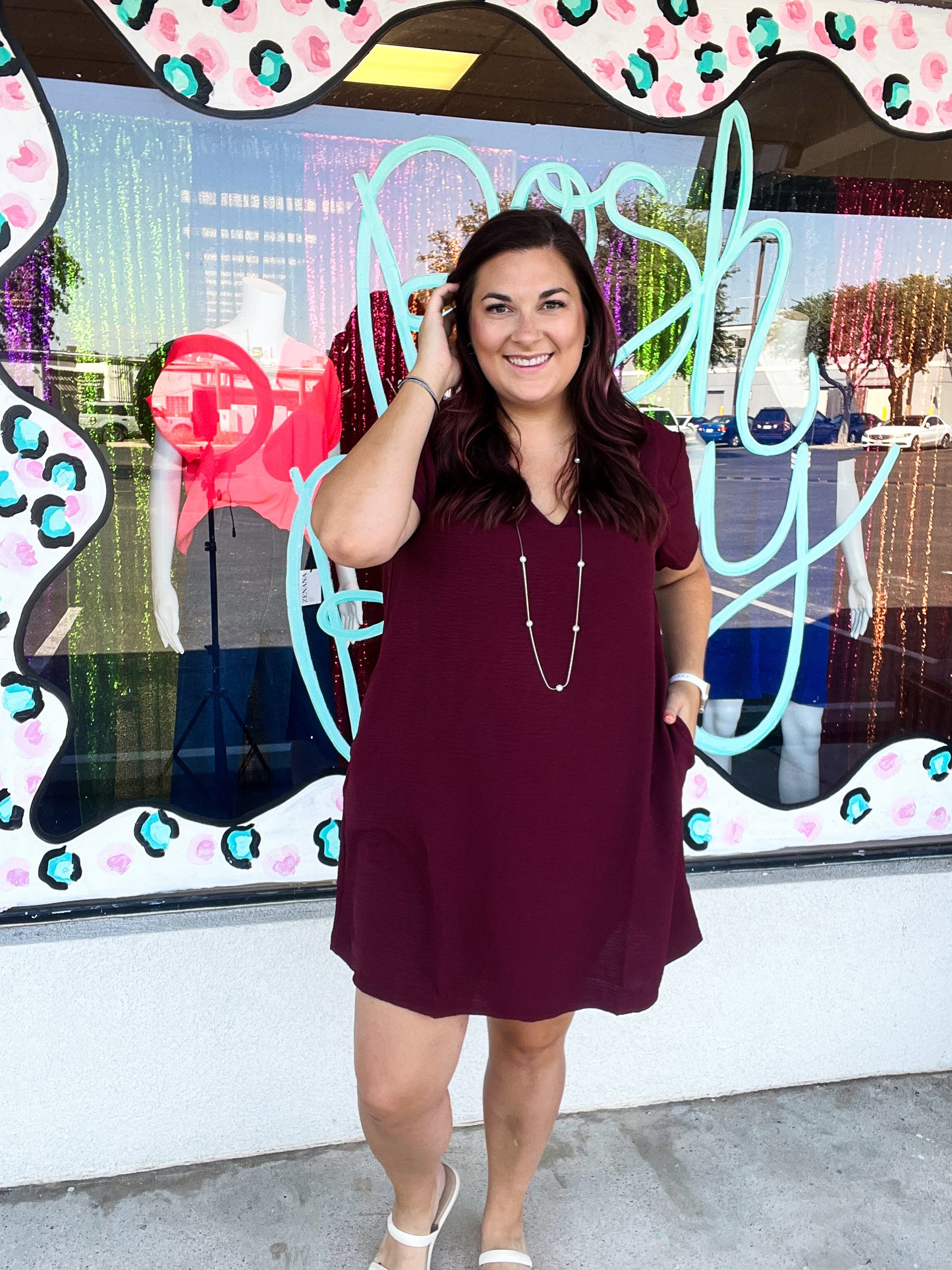 Everyday Shift Dress - Port