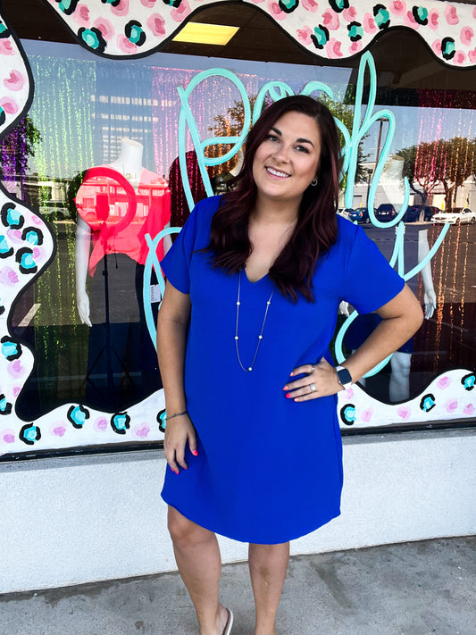 Everyday Shift Dress - Royal Blue