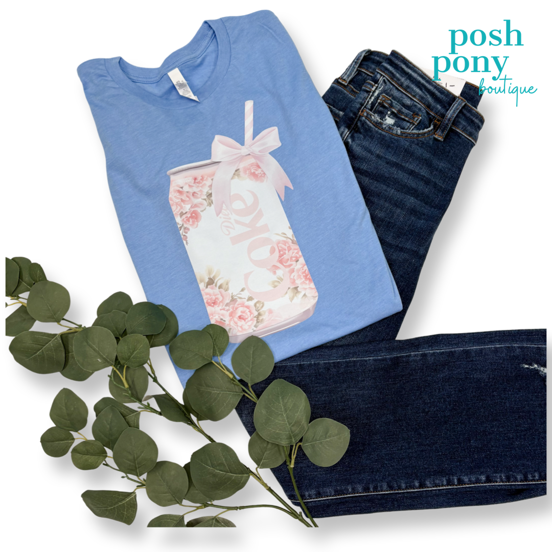 Pink Floral Diet Coke Tee