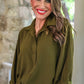 Sloane Button Up Top- Olive