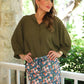 Sloane Button Up Top- Olive