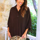 Sloane Button Up Top- Chocolate