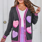 Chenille Patch Candy Hearts Relaxed Cardigan