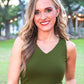 Haven V-Neck Bodysuit- Olive