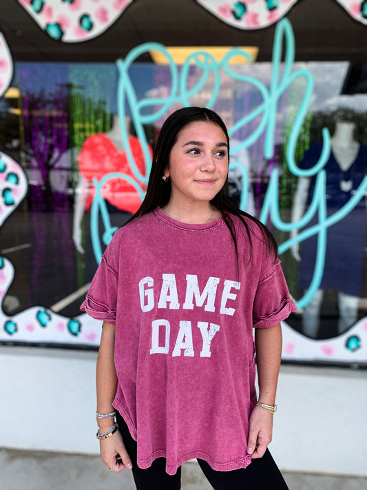 Game Day Raspberry Oversized Top