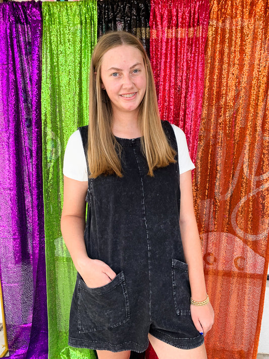 Tailgate Romper - Mineral Wash Midnight