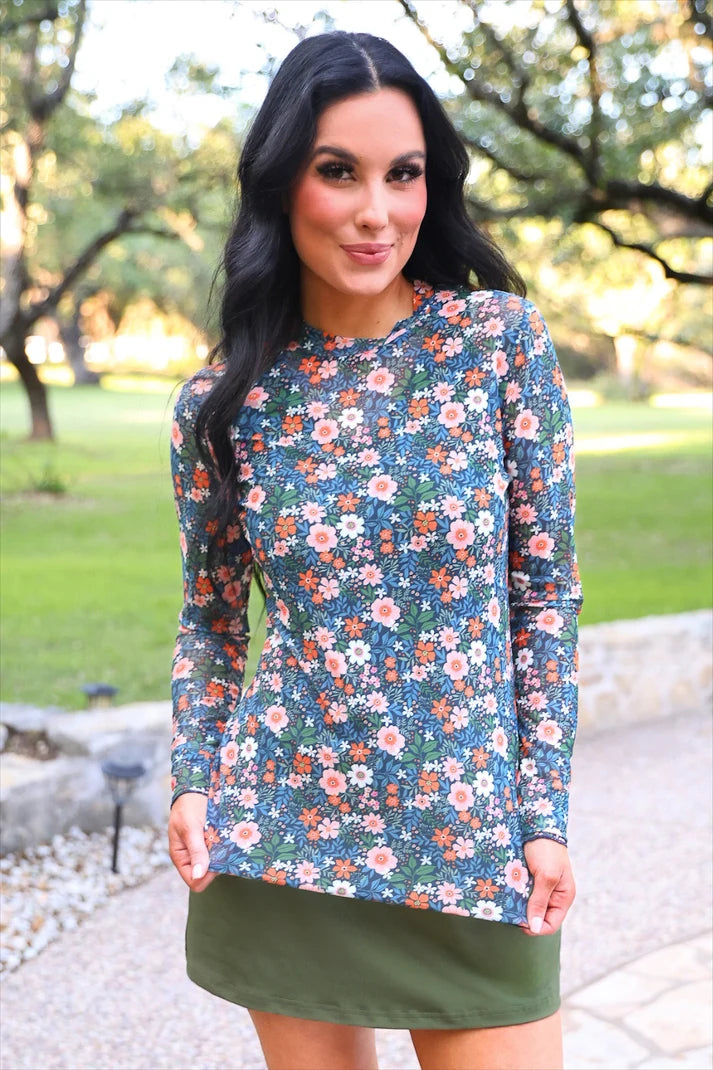 Kate Mesh Top- Gwen Floral